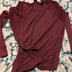 Women's Burgundy Long Sleeve Top Urban Outiftters